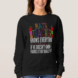 Math For Men Women Student Cool Math Teacher Sweatshirt