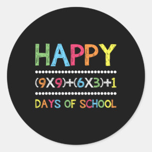 Math Formula 100 Day School Students Teacher Learn Classic Round Sticker