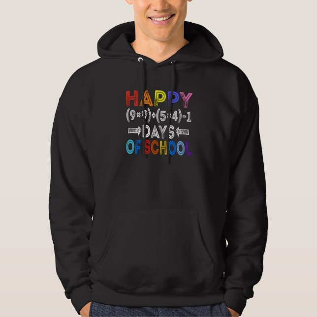 Math Formula 100 Days Of School 100th Day Math Tea Hoodie (Front)