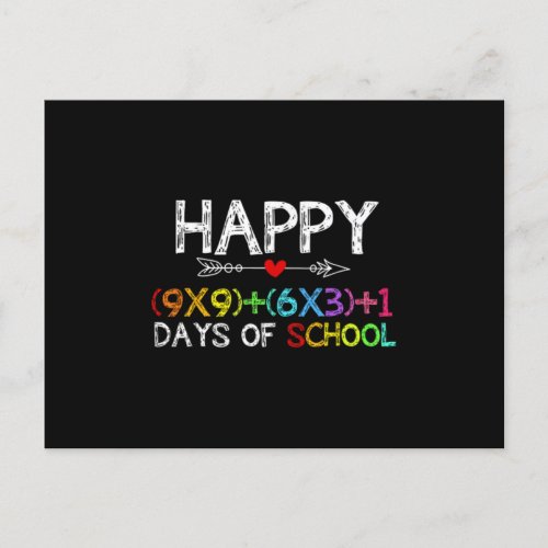 Math Formula 100 Days Of School Boys Girls Teacher Announcement Postcard