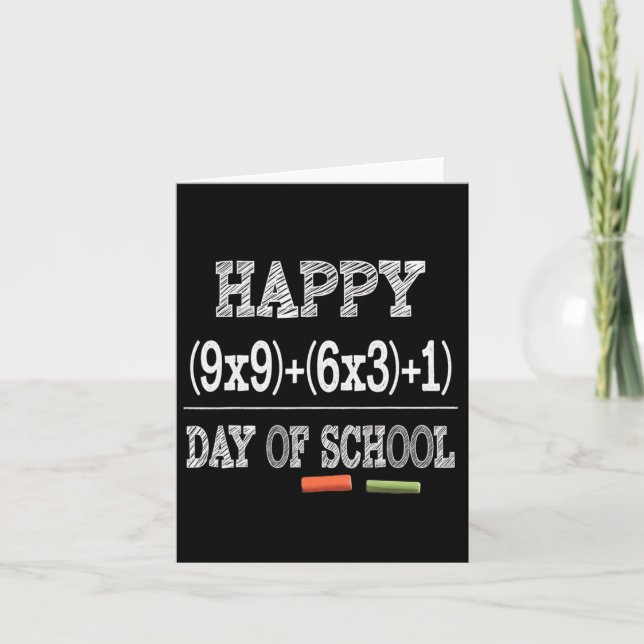 Math Formula 100 Days Of School  Card (Front)