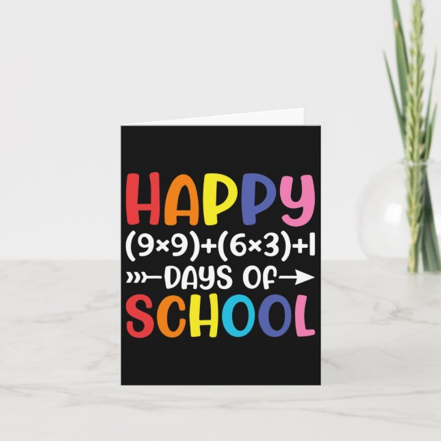 Math Formula 100 Days Of School Fun Math Teacher 1 Card (Front)