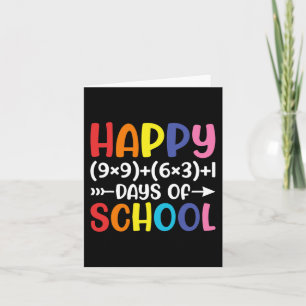 Math Formula 100 Days Of School Fun Math Teacher 1 Card