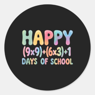 Math Formula 100 Days Of School Funny Equation Tea Classic Round Sticker