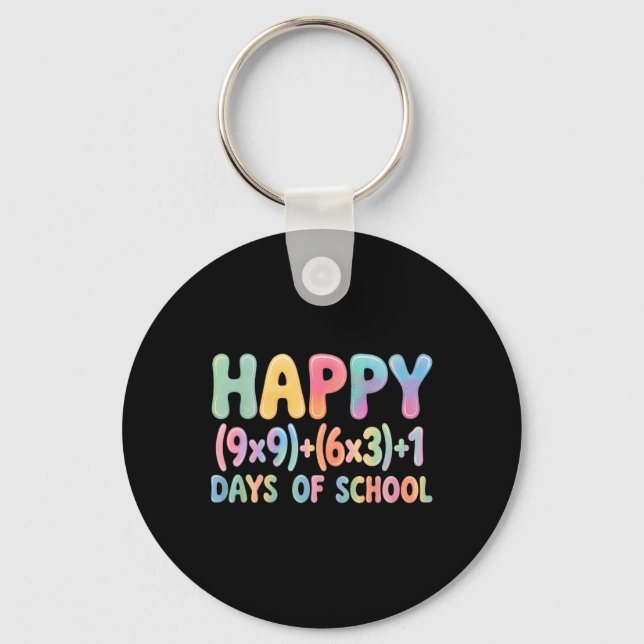 Math Formula 100 Days Of School Funny Equation Tea Keychain (Front)