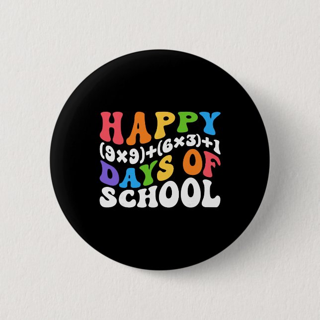 Math Formula 100 Days Of School Funny Math Teacher Button (Front)