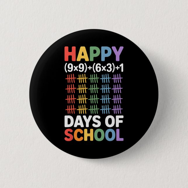 Math Formula 100 Days Of School Funny Math Teacher Button (Front)