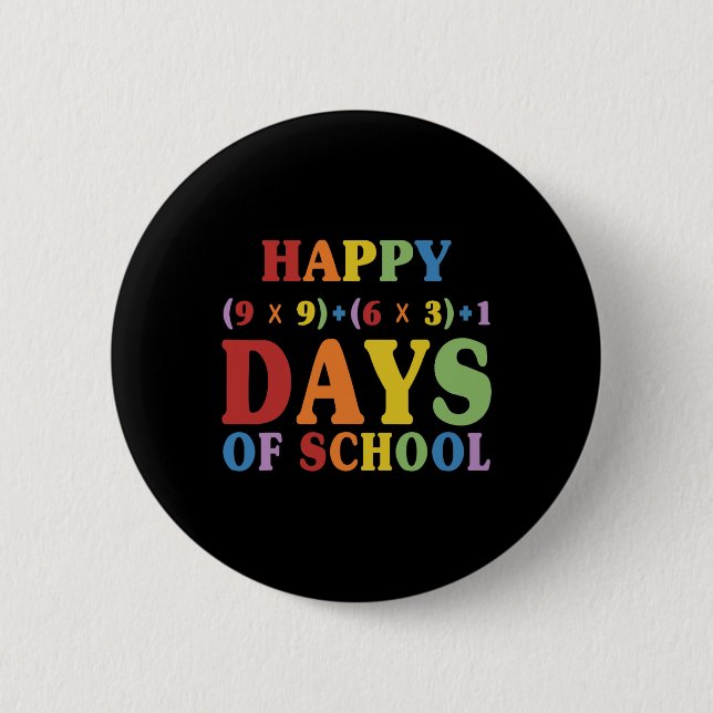 Math Formula 100 Days Of School Funny Math Teacher Button (Front)