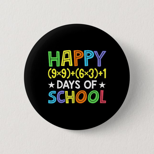 Math Formula 100 Days Of School Funny Math Teacher Button (Front)