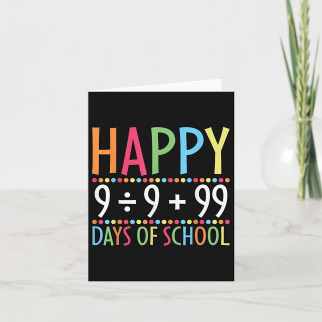 Math Formula 100 Days Of School Funny Math Teacher Card (Front)
