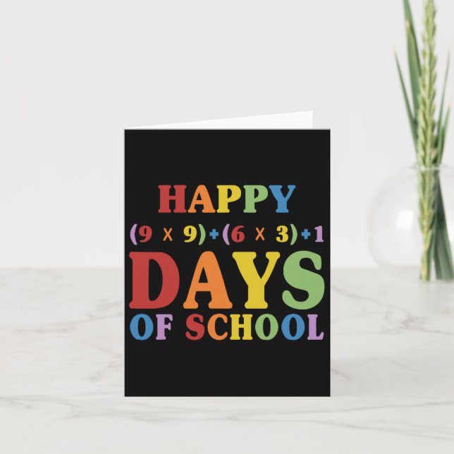 Math Formula 100 Days Of School Funny Math Teacher Card (Front)