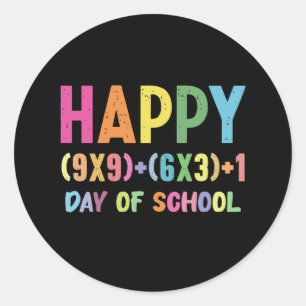 Math Formula 100 Days Of School Funny Math Teacher Classic Round Sticker
