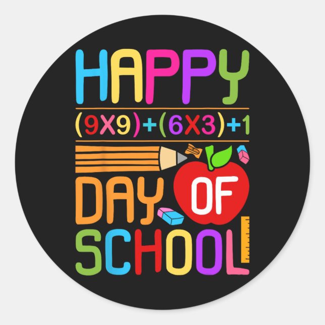 Math Formula 100 Days Of School Funny Math Teacher Classic Round Sticker (Front)