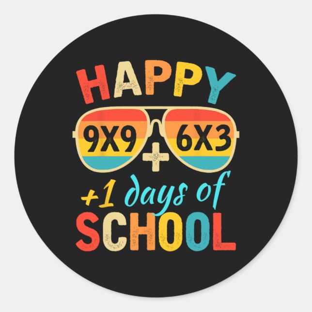 Math Formula 100 Days Of School Funny Math Teacher Classic Round Sticker (Front)