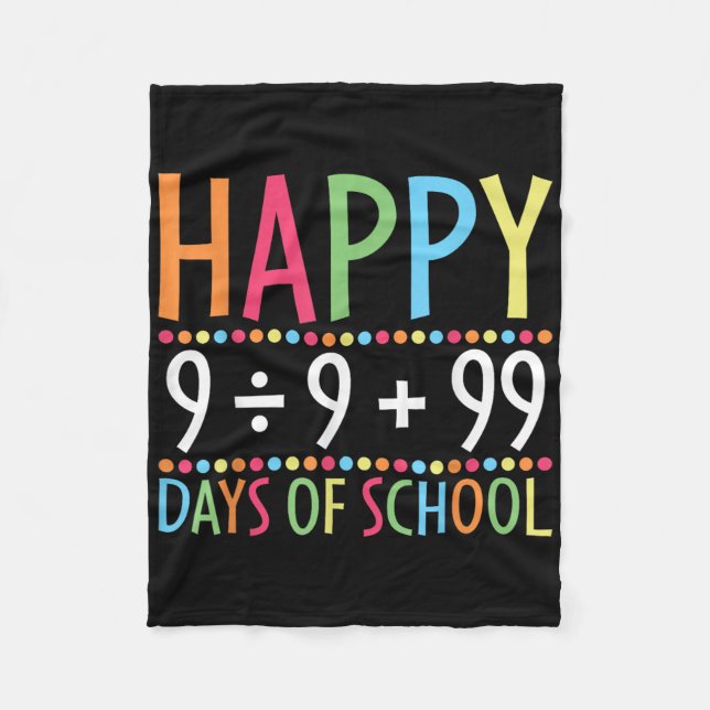 Math Formula 100 Days Of School Funny Math Teacher Fleece Blanket (Front)