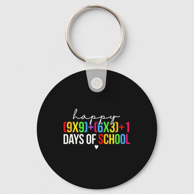 Math Formula 100 Days Of School Funny Math Teacher Keychain (Front)