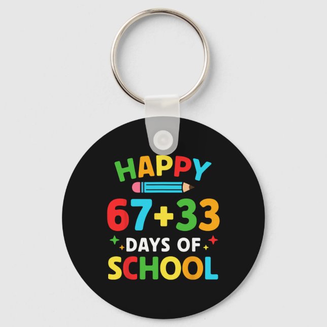 Math Formula 100 Days Of School Funny Math Teacher Keychain (Front)