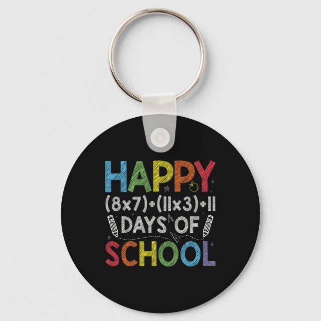 Math Formula 100 Days Of School Funny Math Teacher Keychain (Front)