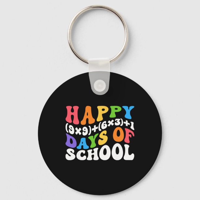 Math Formula 100 Days Of School Funny Math Teacher Keychain (Front)
