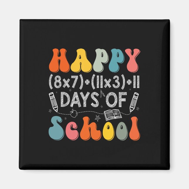 Math Formula 100 Days Of School Funny Math Teacher Magnet (Front)
