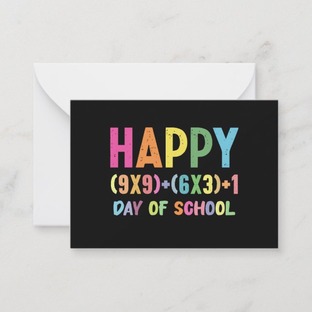 Math Formula 100 Days Of School Funny Math Teacher Note Card (Front)