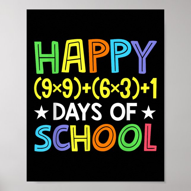 Math Formula 100 Days Of School Funny Math Teacher Poster (Front)