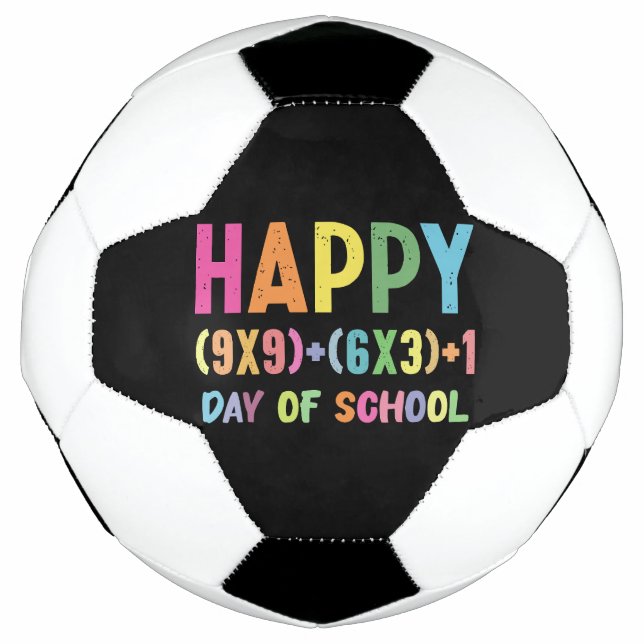Math Formula 100 Days Of School Funny Math Teacher Soccer Ball (Front)