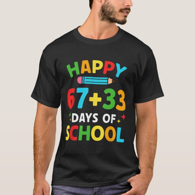 Math Formula 100 Days Of School Funny Math Teacher T-Shirt (Front)