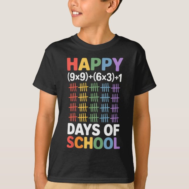 Math Formula 100 Days Of School Funny Math Teacher T-Shirt (Front)