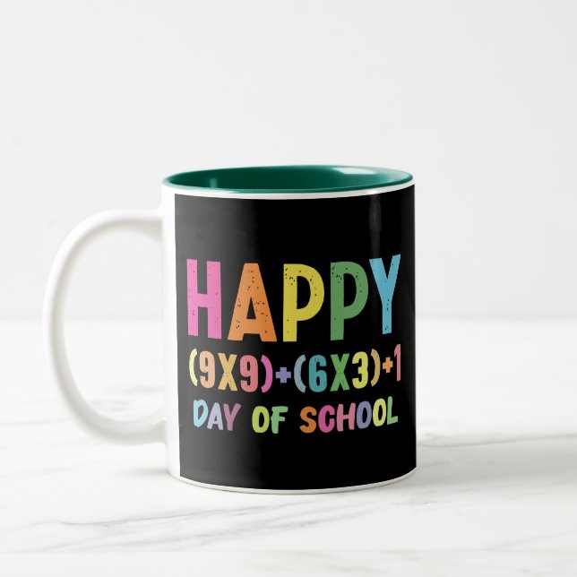 Math Formula 100 Days Of School Funny Math Teacher Two-Tone Coffee Mug (Left)
