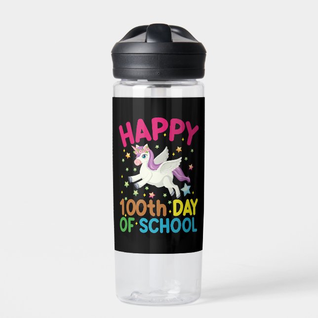Math Formula 100 Days Of School Funny Math Teacher Water Bottle (Front)