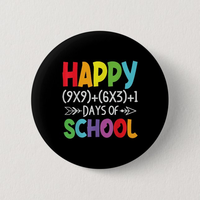 Math Formula 100 Days Of School Gifts Math Teacher Button (Front)