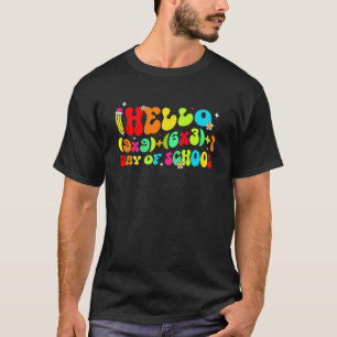 Math Formula 100 Days Of School Groovy Teacher Boy T-Shirt