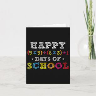 Math Formula 100 Days Of School Kid Boys Girls Tea Card