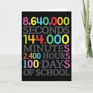 Math Formula 100 Days Of School Math Teacher Kids Card