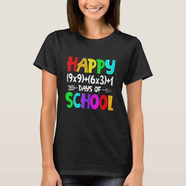 Math Formula 100 Days Of School Shirt Math Teacher (Front)