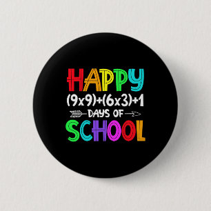Math Formula 100 Days Of School Shirt Math Teacher Button