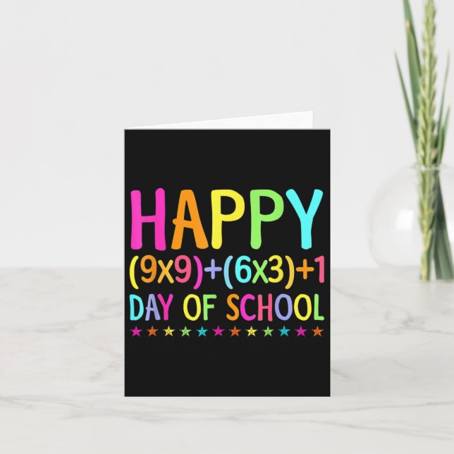 Math Formula 100 Days Of School Teacher Boy Girl  Card (Front)