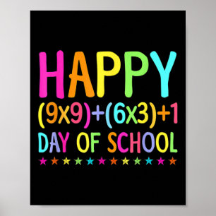 Math Formula 100 Days Of School Teacher Boy Girl  Poster