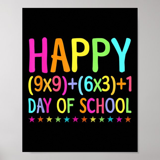 Math Formula 100 Days Of School Teacher Boy Girl  Poster (Front)
