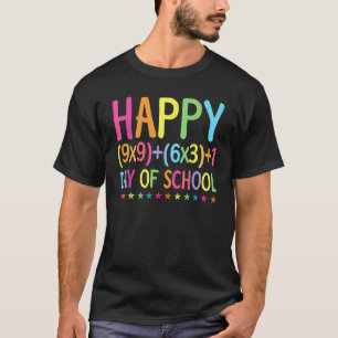 Math Formula 100 Days Of School  Teacher Boy Girl  T-Shirt