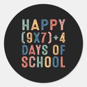 Math Formula 67 Days Of School Funny Math Teacher Classic Round Sticker