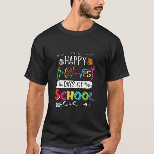 Math Formula Happy 100 Days Of School 100th Day Te T_Shirt