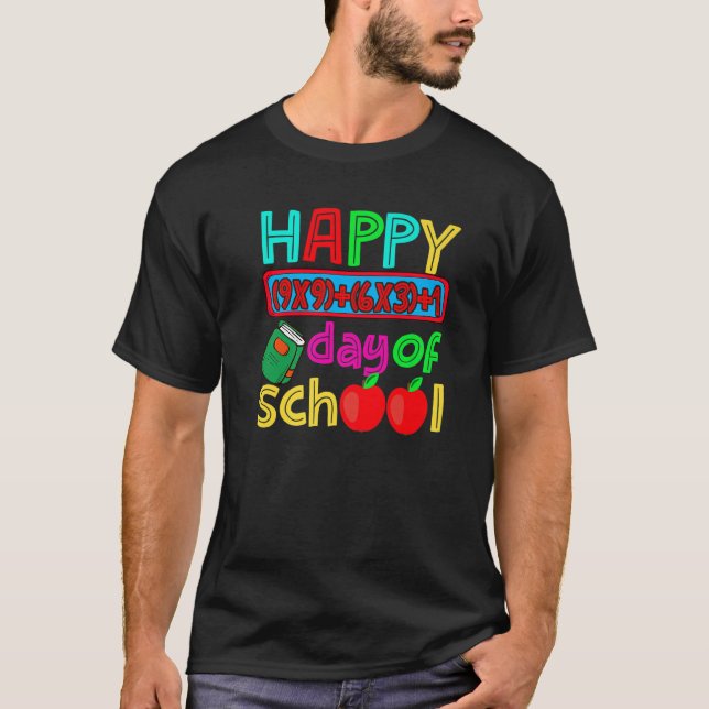 Math Formula Happy 100 Days Of School 100th Day Te T-Shirt (Front)