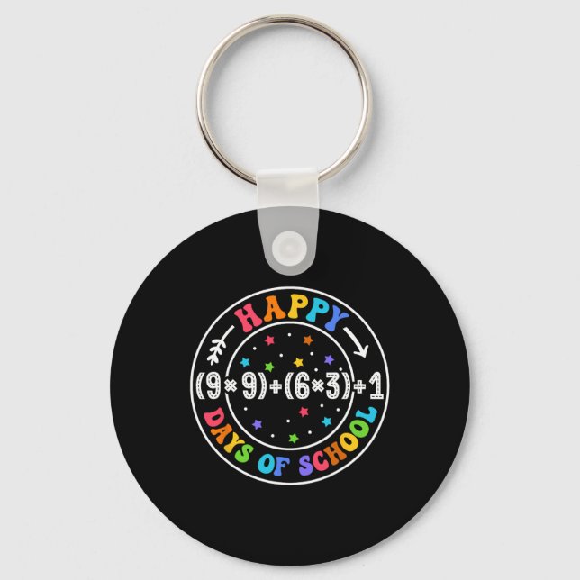 Math Formula Happy 100 Days Of School Funny Math T Keychain (Front)
