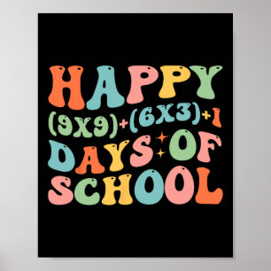 Math Formula Happy 100 Days Of School Funny Math T Poster