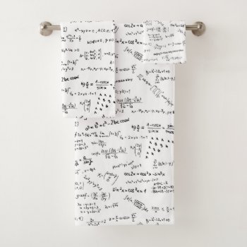 Math Formulas And Numbers Bath Towel Set by wheresmymojo at Zazzle