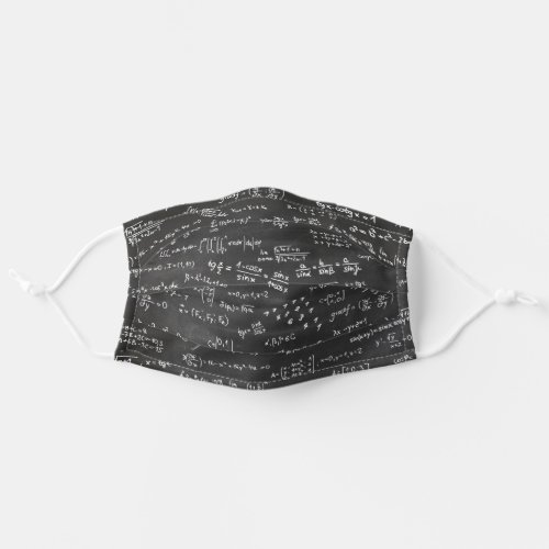 Math Formulas And Numbers On Blackboard Adult Cloth Face Mask