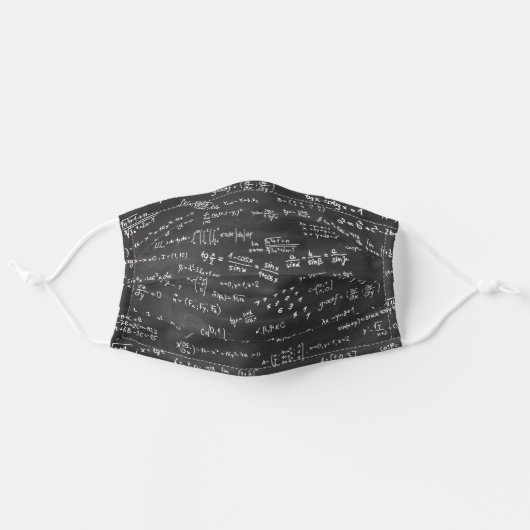 Math Formulas And Numbers On Blackboard Adult Cloth Face Mask (Front, Unfolded)