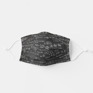 Math Formulas And Numbers On Blackboard Cloth Face Mask